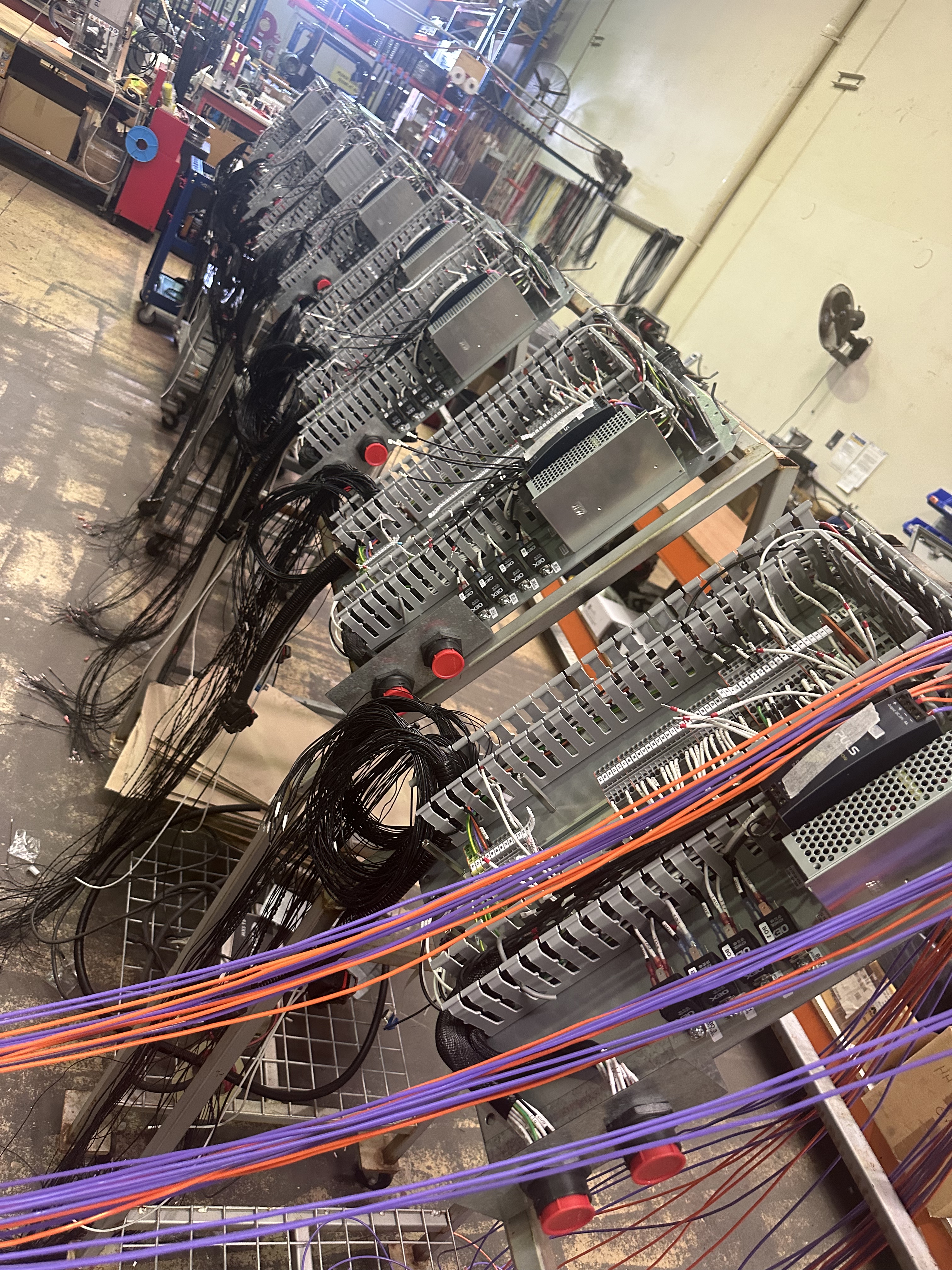 Multiple identical control panels being built simultaneously at Heavy Duty Controls